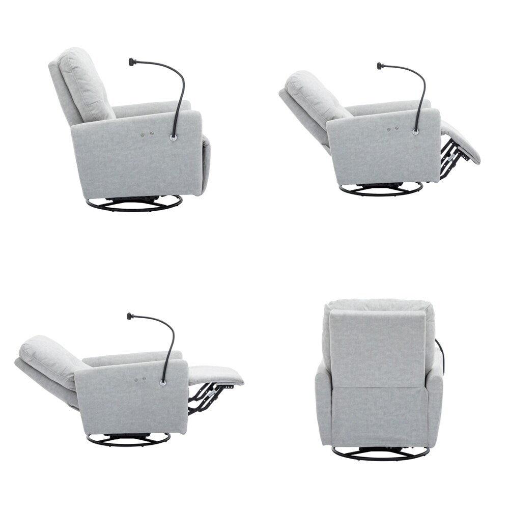 Poltrona reclinabile elettrica girevole a 270 gradi con supporto per telefono