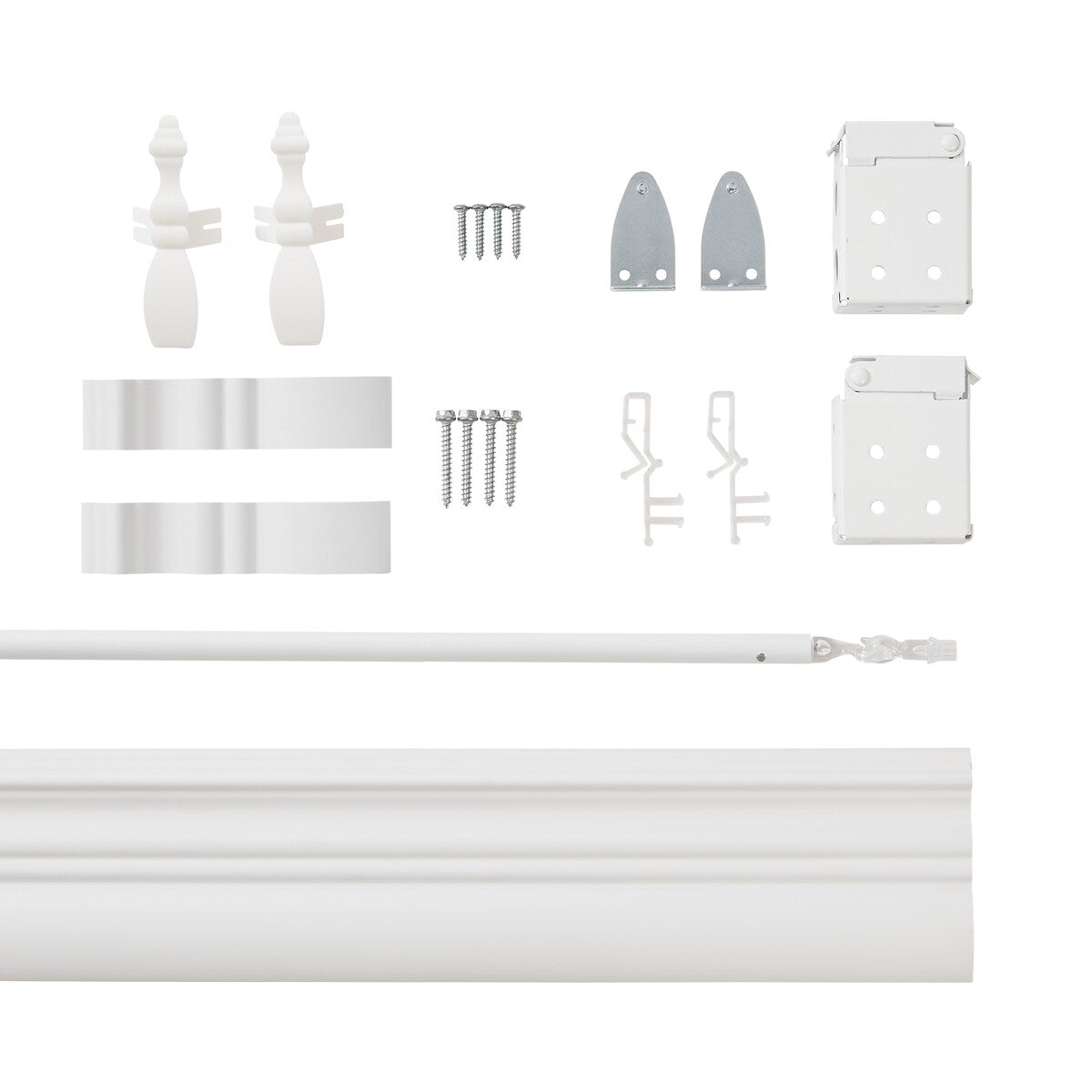 2 tende in finto legno senza fili - Bianco brillante