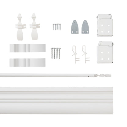 2 tende in finto legno senza fili - Bianco brillante