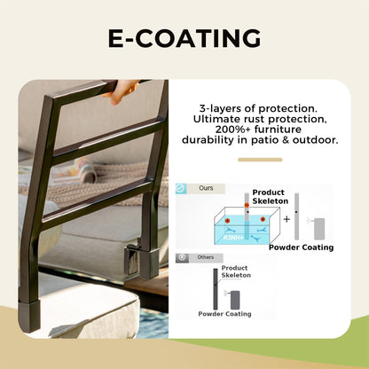 Set di divani componibili da giardino da 10 posti, struttura in acciaio con rivestimento E, set da conversazione con tavolino laterale incorporato, cuscino grigio