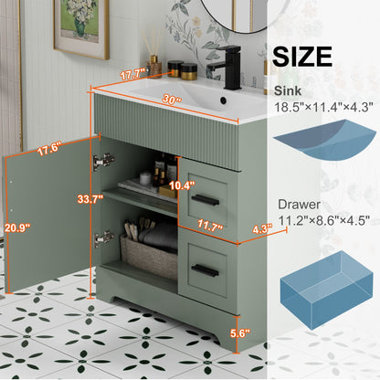 Mobile bagno Wavy Line 30/36/48 con lavabo e rubinetto