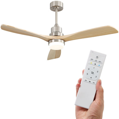 Ventilatore da soffitto in legno per interni Sofucor 52 con telecomando, luce integrata opzionale