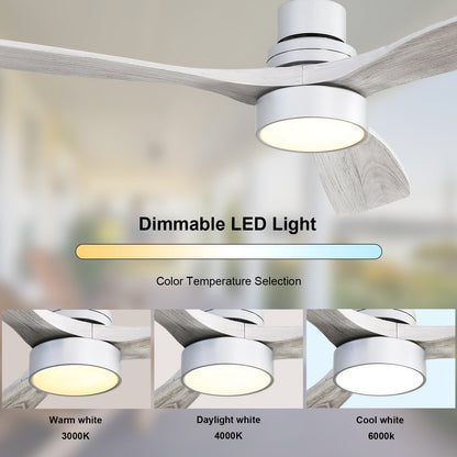 Ventilatore da soffitto in legno per interni Sofucor 52 con telecomando, luce integrata opzionale