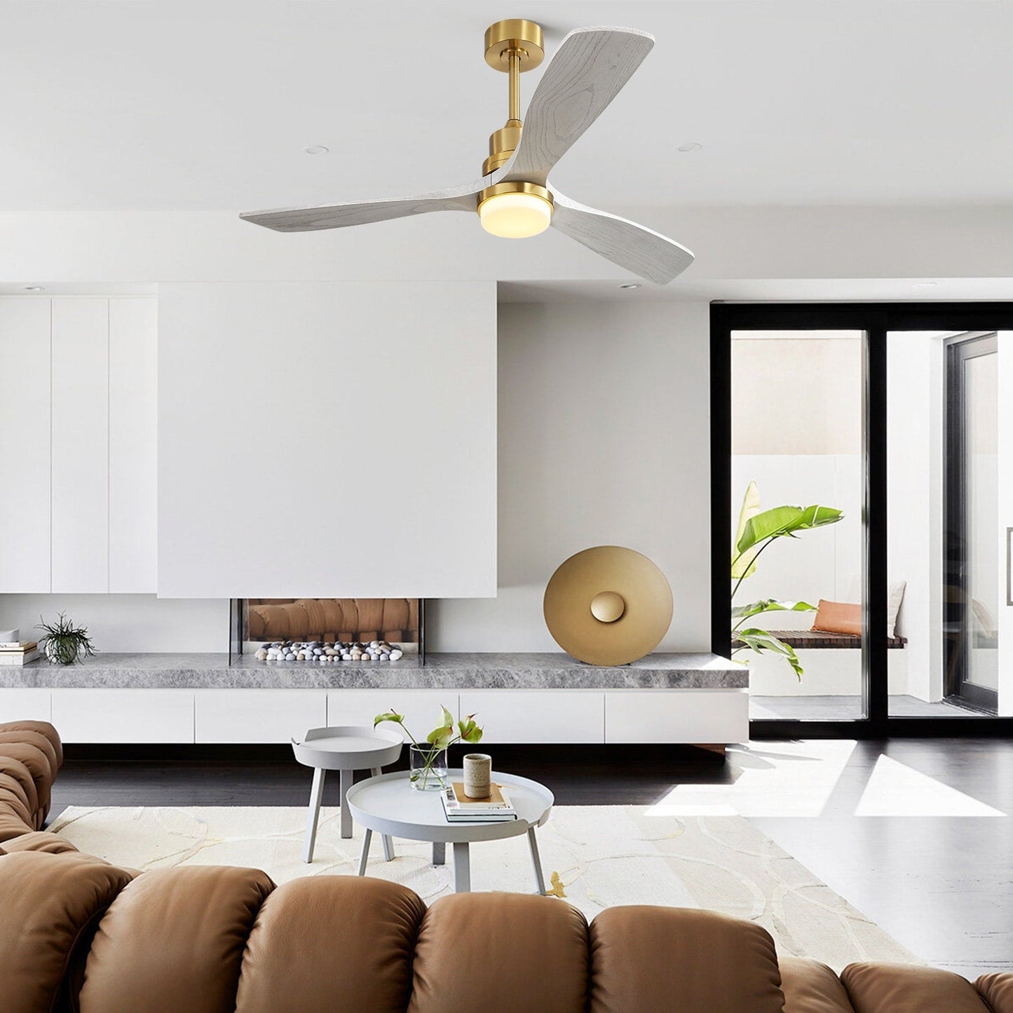 Ventilatore da soffitto in legno per interni Sofucor 52 con telecomando, luce integrata opzionale