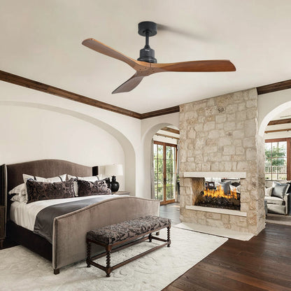 Ventilatore da soffitto in legno per interni Sofucor 52 con telecomando, luce integrata opzionale