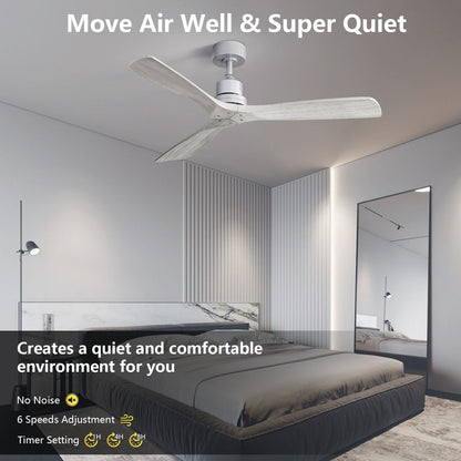 Ventilatore da soffitto in legno per interni Sofucor 52 con telecomando, luce integrata opzionale