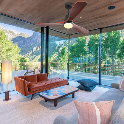 Ventilatore da soffitto in legno per interni Sofucor 52 con telecomando, luce integrata opzionale