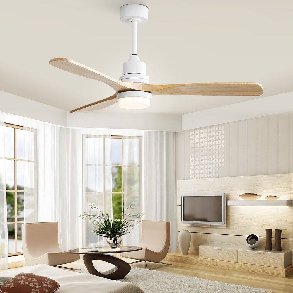 Ventilatore da soffitto in legno per interni Sofucor 52 con telecomando, luce integrata opzionale