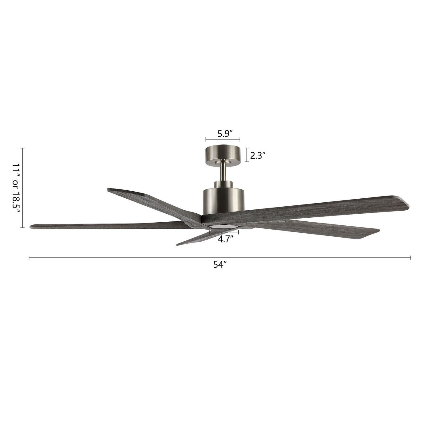 Ventilatore da soffitto per interni con motore CC WINGBO da 54 pollici senza luci - N/D