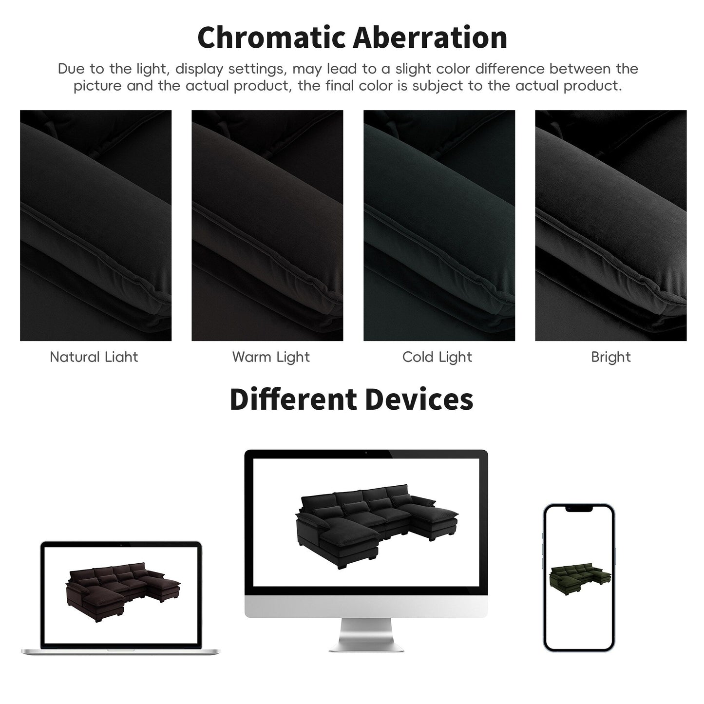 [VIDEO fornito][Nuovo] Divano componibile moderno a forma di U da 109,8*55,9 con cuscini in vita, divano simmetrico imbottito a 6 posti
