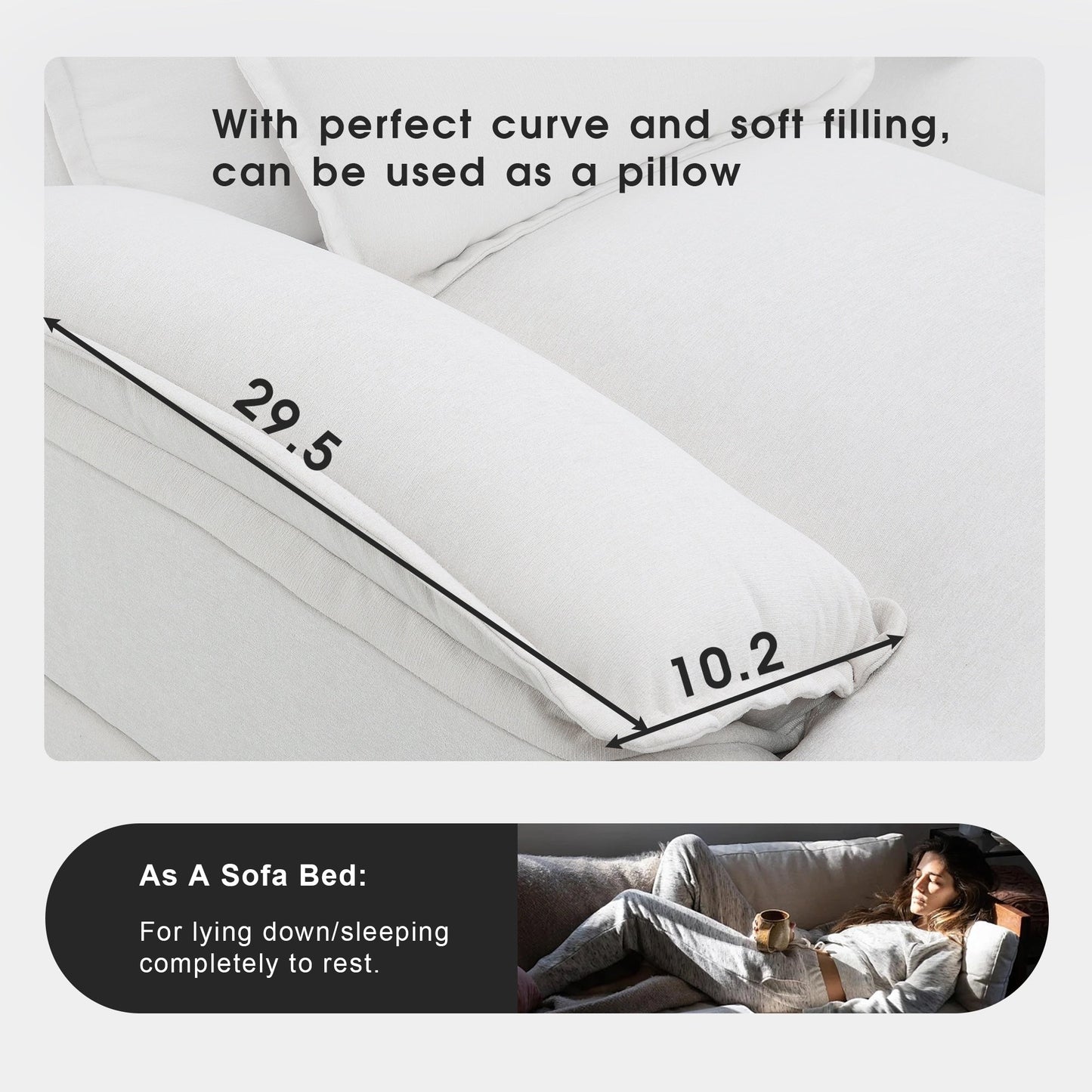 [VIDEO fornito][Nuovo] Divano componibile moderno a forma di U da 109,8*55,9 con cuscini in vita, divano simmetrico imbottito a 6 posti