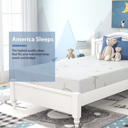 Materasso in memory foam da 10 pollici, sensazione medio-rigida con rivestimento in bambù, certificato CertiPUR-US