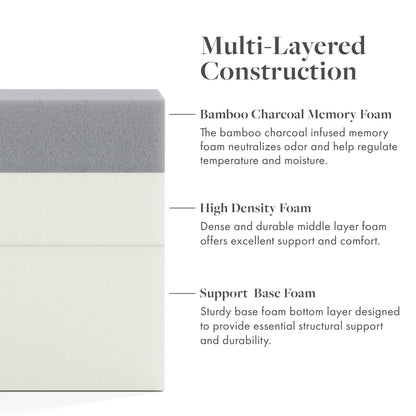 Materasso in memory foam con carbone di bambù SoftNest Airess Collection da 5 pollici