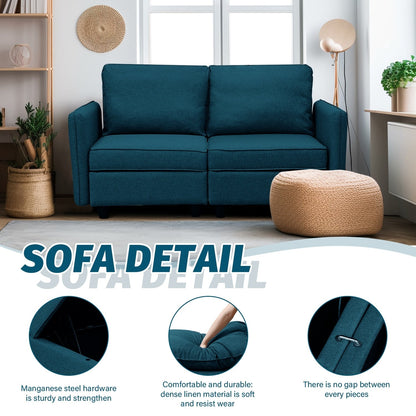 Divano con contenitore, divano imbottito con moderno tessuto di lino