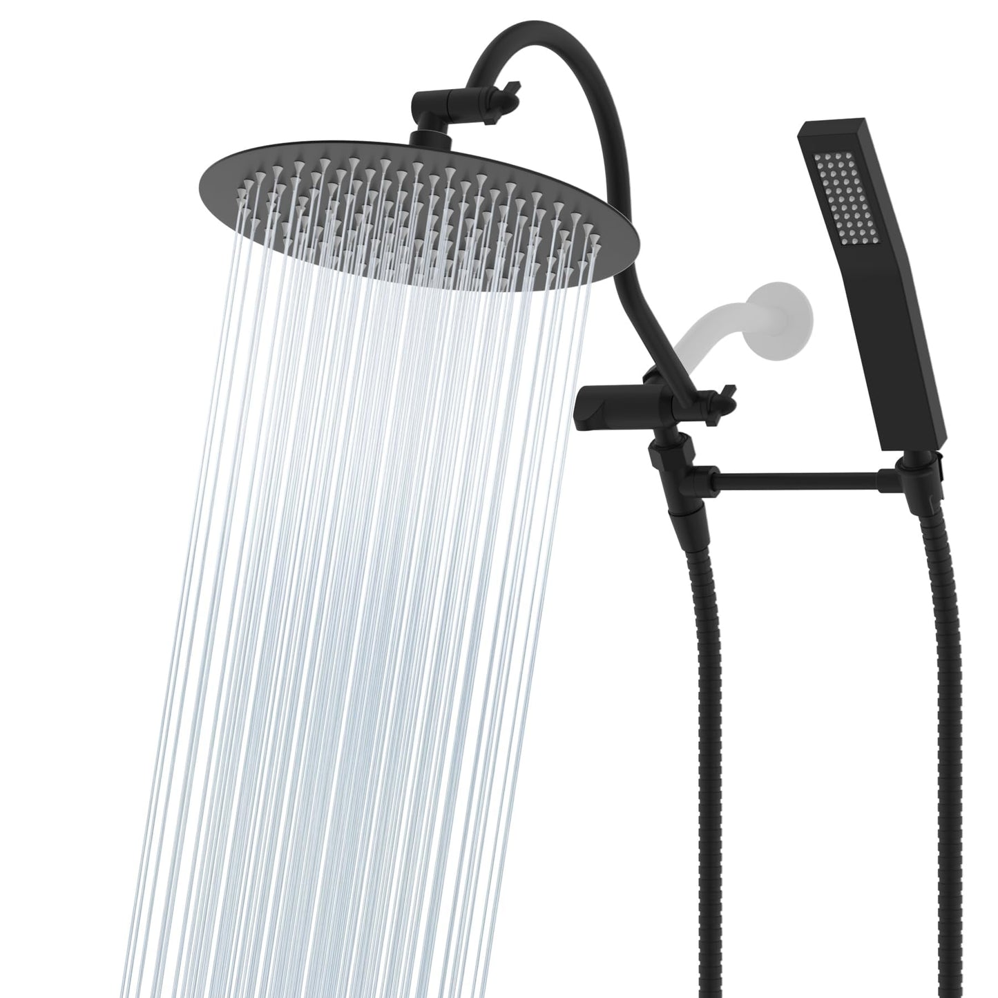 Soffione doccia a pioggia ad alta pressione interamente in metallo da 10 pollici con combinazione portatile