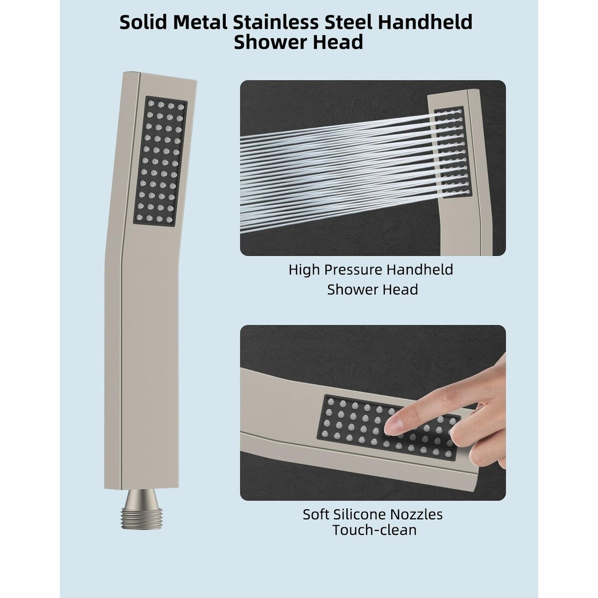 Soffione doccia a pioggia ad alta pressione interamente in metallo da 10 pollici con combinazione portatile