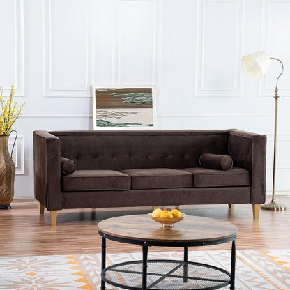 Divano per soggiorno Divano Mid Century con cuscino trapuntato Gambe in legno massello per soggiorno Camera da letto Comodo