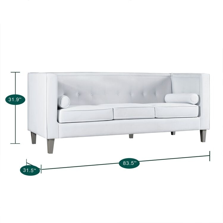 Divano per soggiorno Divano Mid Century con cuscino trapuntato Gambe in legno massello per soggiorno Camera da letto Comodo