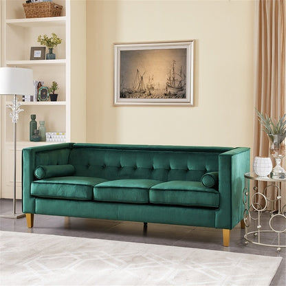 Divano per soggiorno Divano Mid Century con cuscino trapuntato Gambe in legno massello per soggiorno Camera da letto Comodo