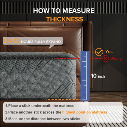 Materasso ibrido in memory foam infuso di gel SweDrea da 8/12 pollici, mediamente rigido, rinfrescante e traspirante con CertiPUR-US, SGS e OEKO-TEX