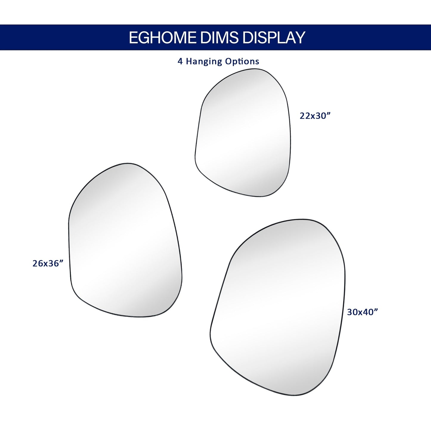 Specchio da parete Bertlinde TEHOME specchio di forma irregolare per soggiorno