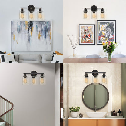 Lampada da bagno a 3 luci da 17 pollici, lampada da toeletta in bronzo oliato