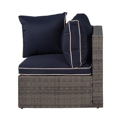 Divano componibile modulare da esterno York a 4 pezzi con cuscini