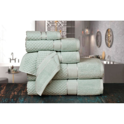 Set di 6 asciugamani in cotone effetto popcorn di Ample Decor - 2 bagni, 2 mani, 2 lavaggi