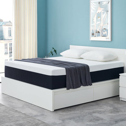 Materasso in memory foam in gel Stiku 10, taglia media, letto in scatola, a basso movimento, trasparente