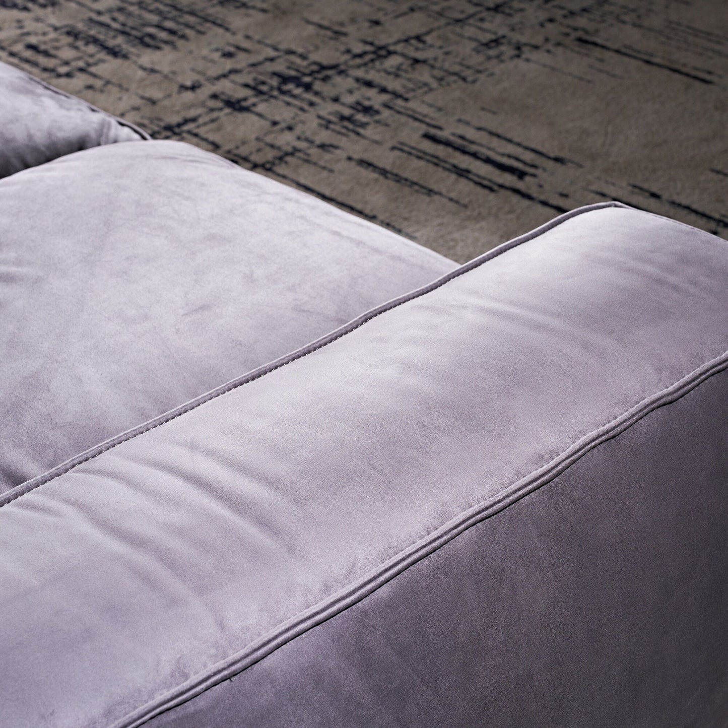 Divano quadrato 110'' Masha Velvet a quattro posti per divano letto da soggiorno