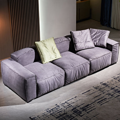 Divano quadrato 110'' Masha Velvet a quattro posti per divano letto da soggiorno