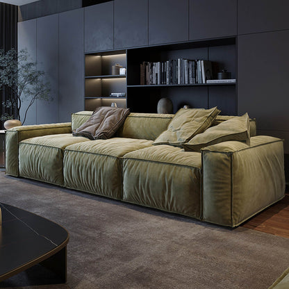 Divano quadrato 110'' Masha Velvet a quattro posti per divano letto da soggiorno