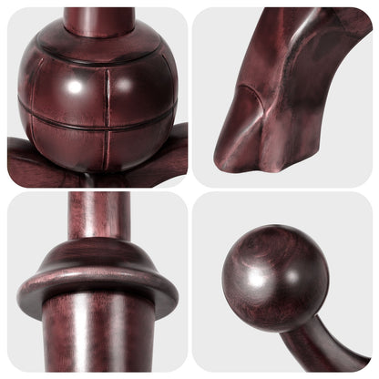 Appendiabiti indipendente in legno di caucciù con 8 ganci - 24,5 L x 70,87 A