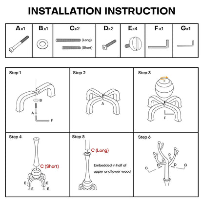 Appendiabiti indipendente in legno di caucciù con 8 ganci - 24,5 L x 70,87 A