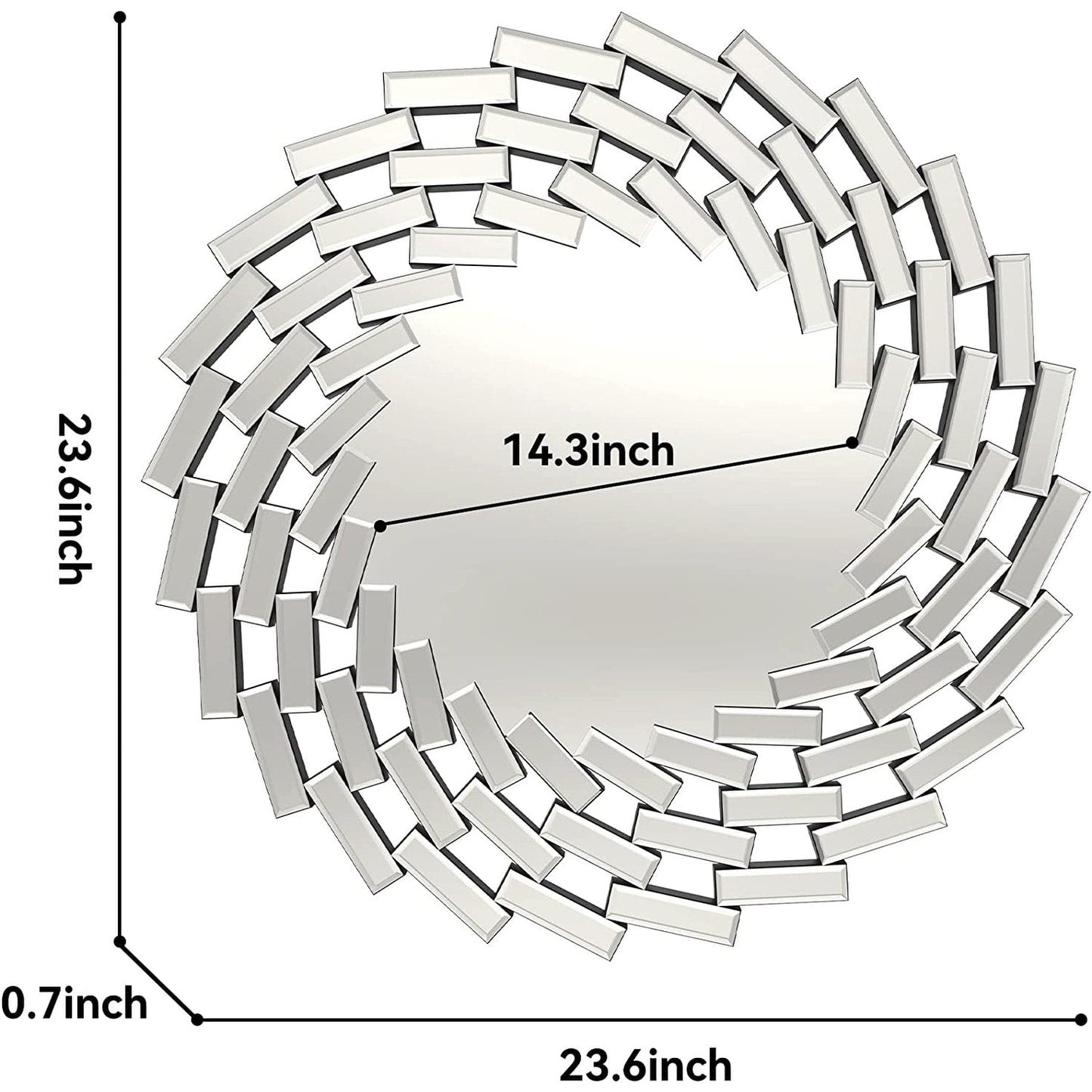 Specchio da parete a forma di raggio di sole, specchio decorativo rotondo
