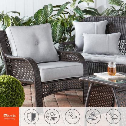 Set di cuscini da esterno Sunbrella Premium da 2 pezzi con seduta profonda