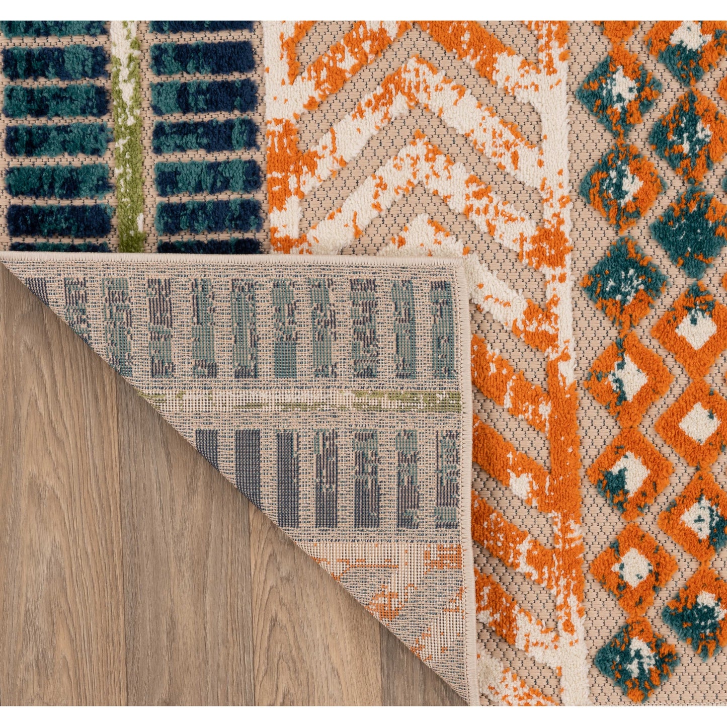 Tappeto per interni/esterni con motivo geometrico anticato della World Rug Gallery