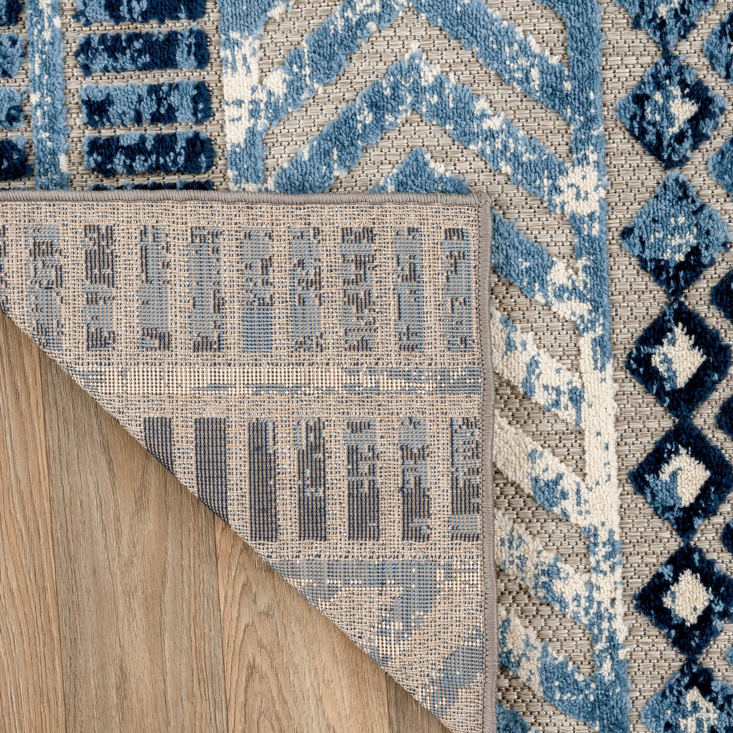 Tappeto per interni/esterni con motivo geometrico anticato della World Rug Gallery