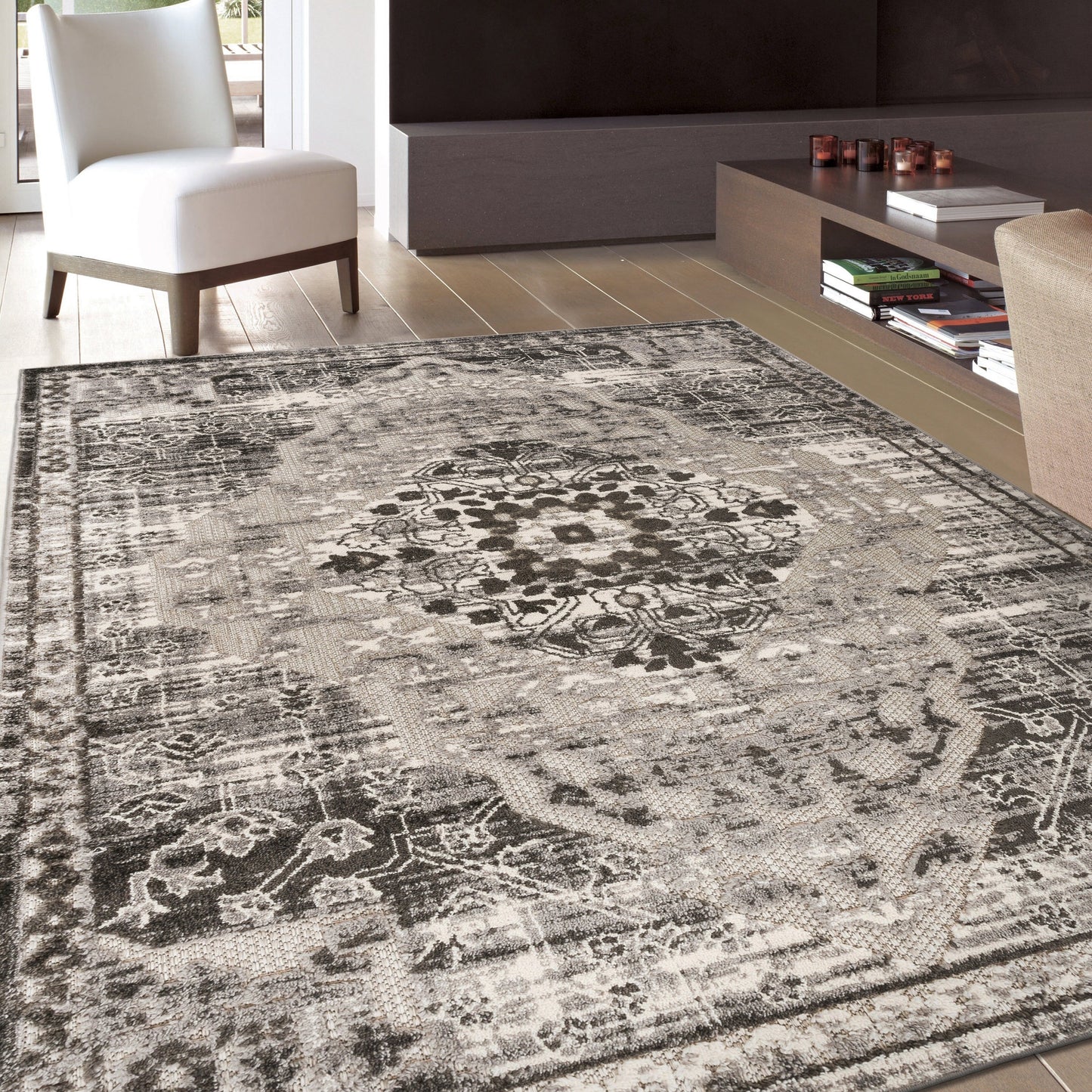 Tappeto tradizionale per interni/esterni in stile anticato della World Rug Gallery