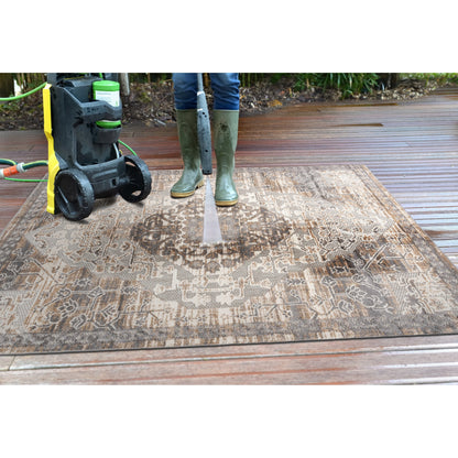 Tappeto tradizionale per interni/esterni in stile anticato della World Rug Gallery