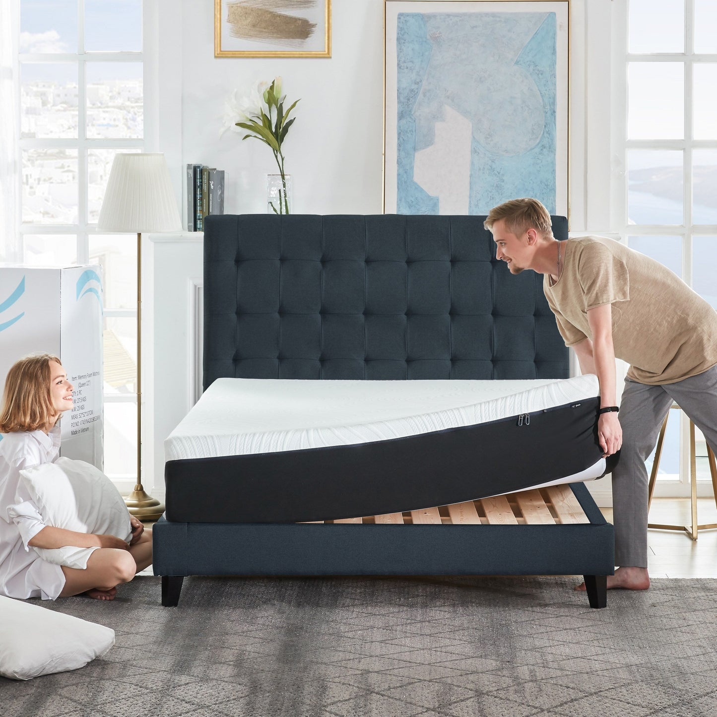 Materasso in memory foam gel da 10 pollici, comfort medio