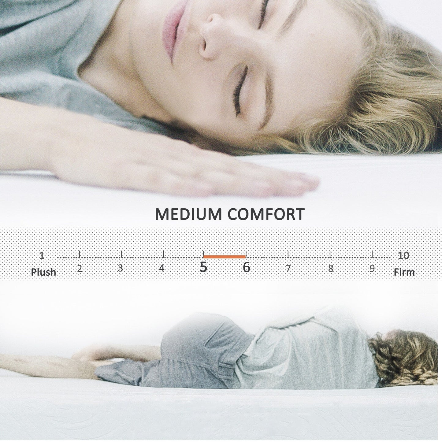 Materasso in memory foam gel da 10 pollici, comfort medio