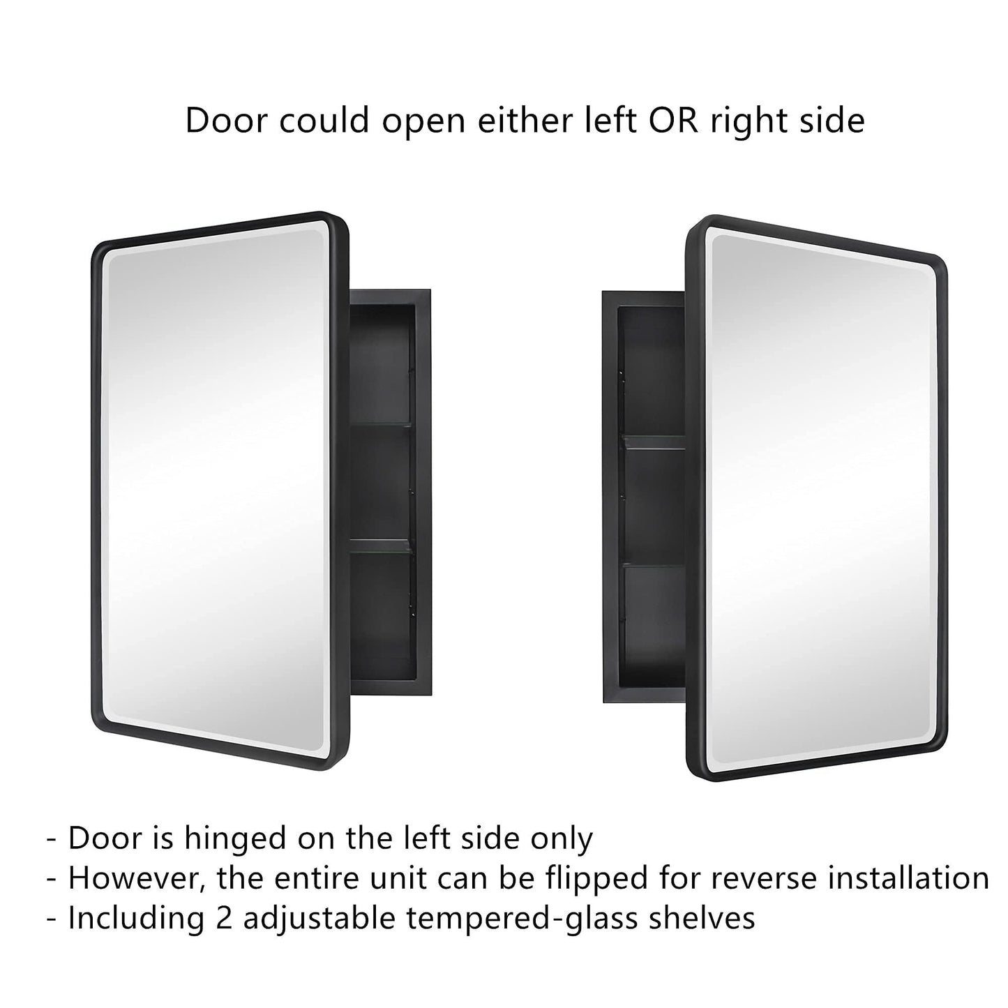 Armadietti per medicinali da bagno in metallo da incasso TEHOME Farmhouse con specchio