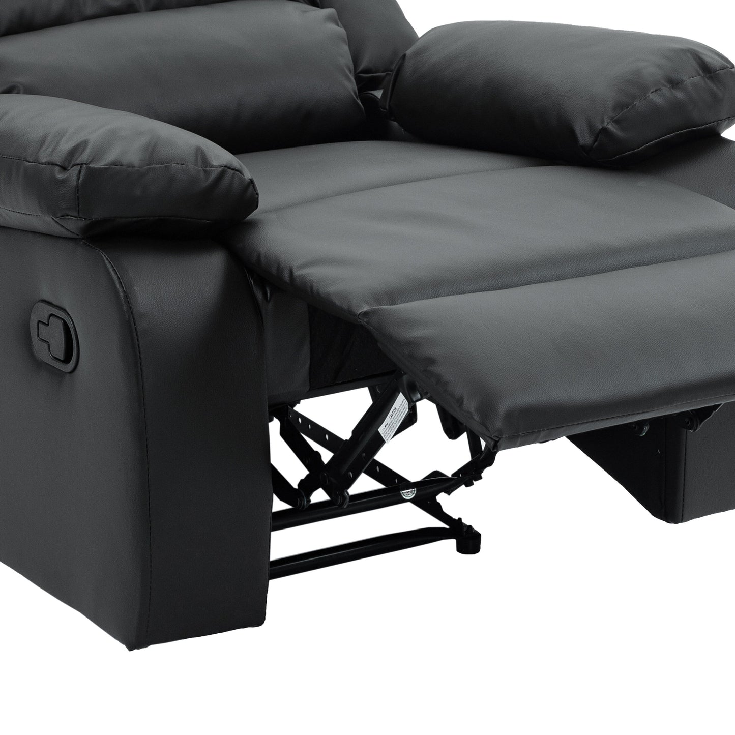 Poltrona reclinabile manuale con schienale a spinta imbottita in pelle vegana