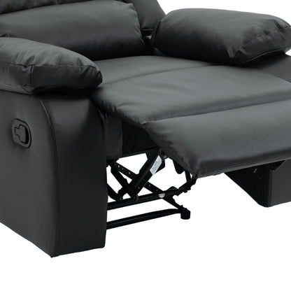 Poltrona reclinabile manuale con schienale a spinta imbottita in pelle vegana