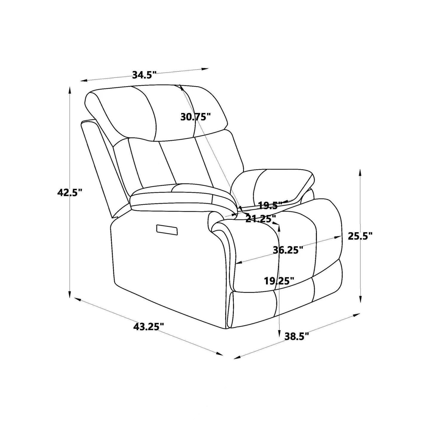 Poltrona reclinabile elettrica in pelle pieno fiore, poggiatesta regolabile, poggiapiedi estensibile, poltrona reclinabile a gravità zero