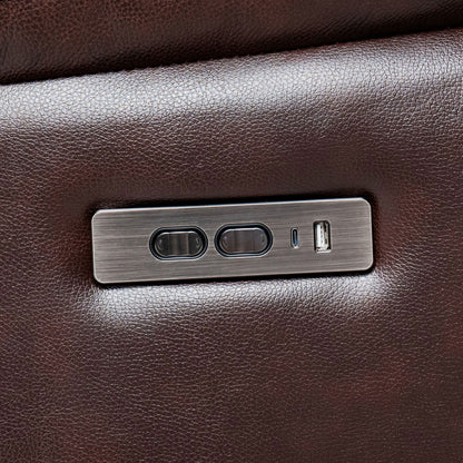 Poltrona reclinabile elettrica in pelle pieno fiore, poggiatesta regolabile, poggiapiedi estensibile, poltrona reclinabile a gravità zero