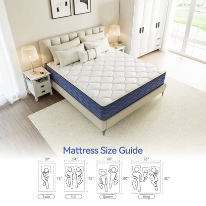 Materasso ibrido rigido SweDrea da 10 pollici, rinfrescante e traspirante con CertiPUR-US, SGS e OEKO-TEX