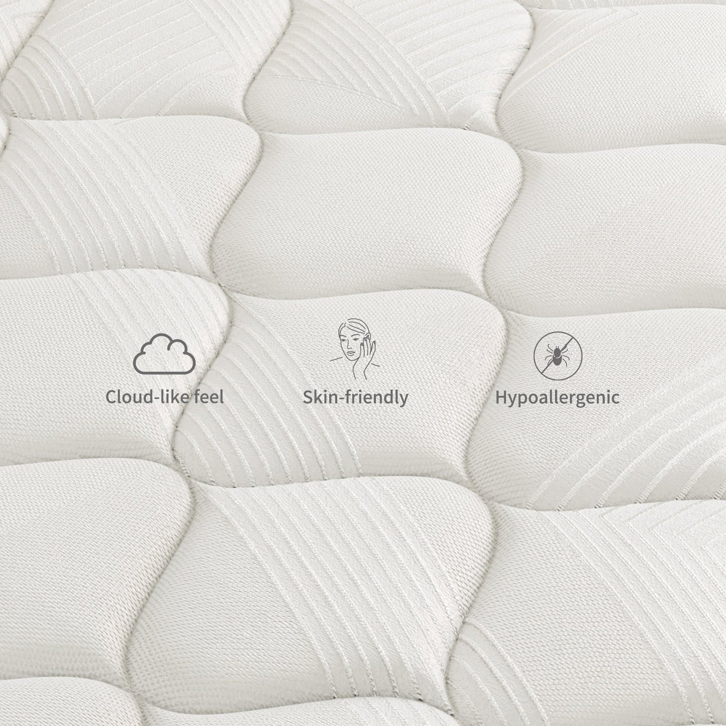 Materasso ibrido rigido SweDrea da 10 pollici, rinfrescante e traspirante con CertiPUR-US, SGS e OEKO-TEX