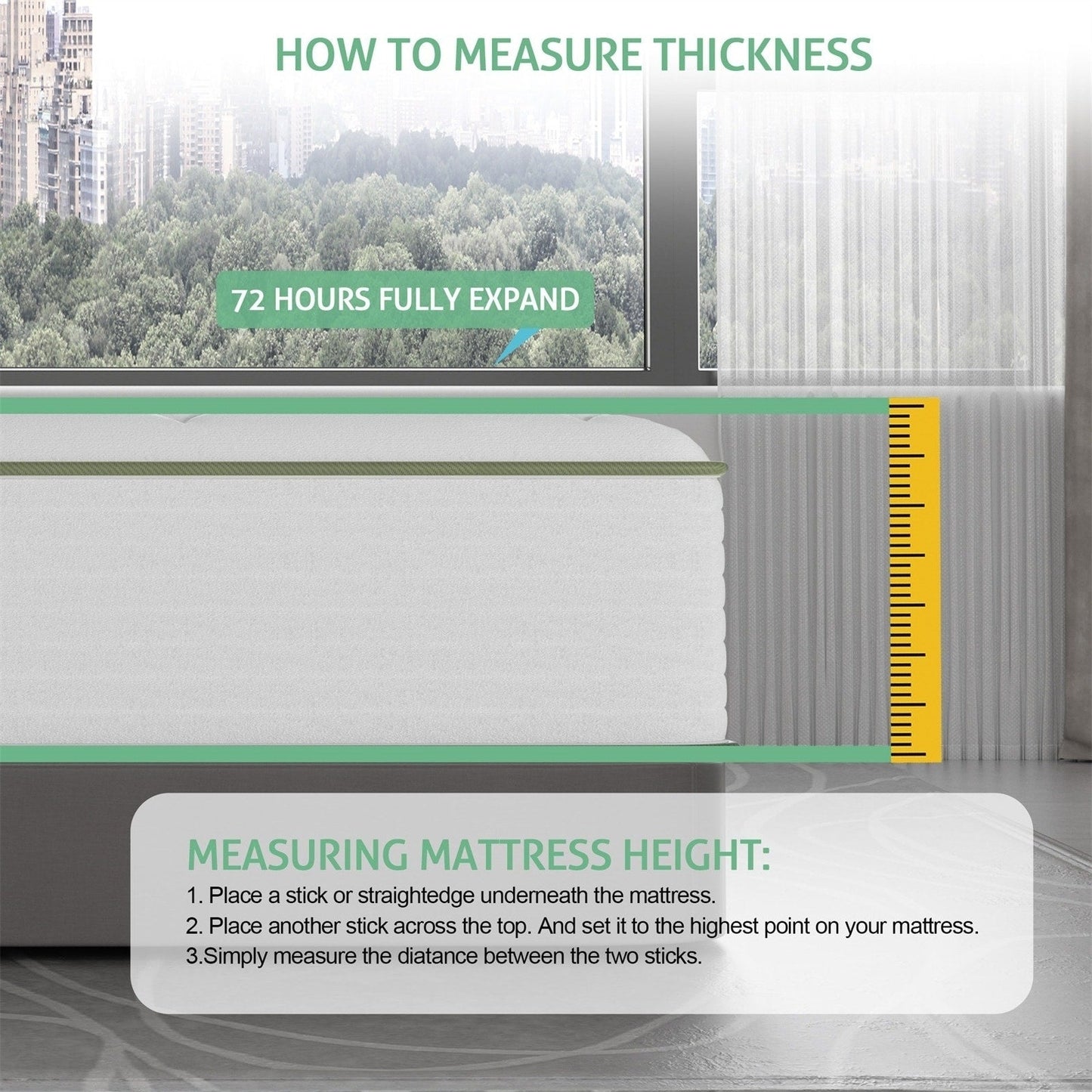 Materasso in memory foam ibrido in gel SweDrea da 10 pollici di medie dimensioni in una scatola con certificazione CertiPUR-US, SGS e OEKO-TEX